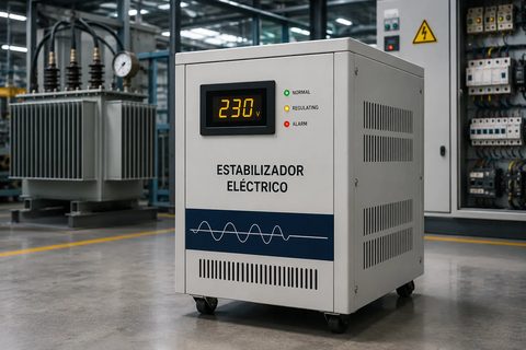 Estabilizador eléctrico industrial para regular la tensión
